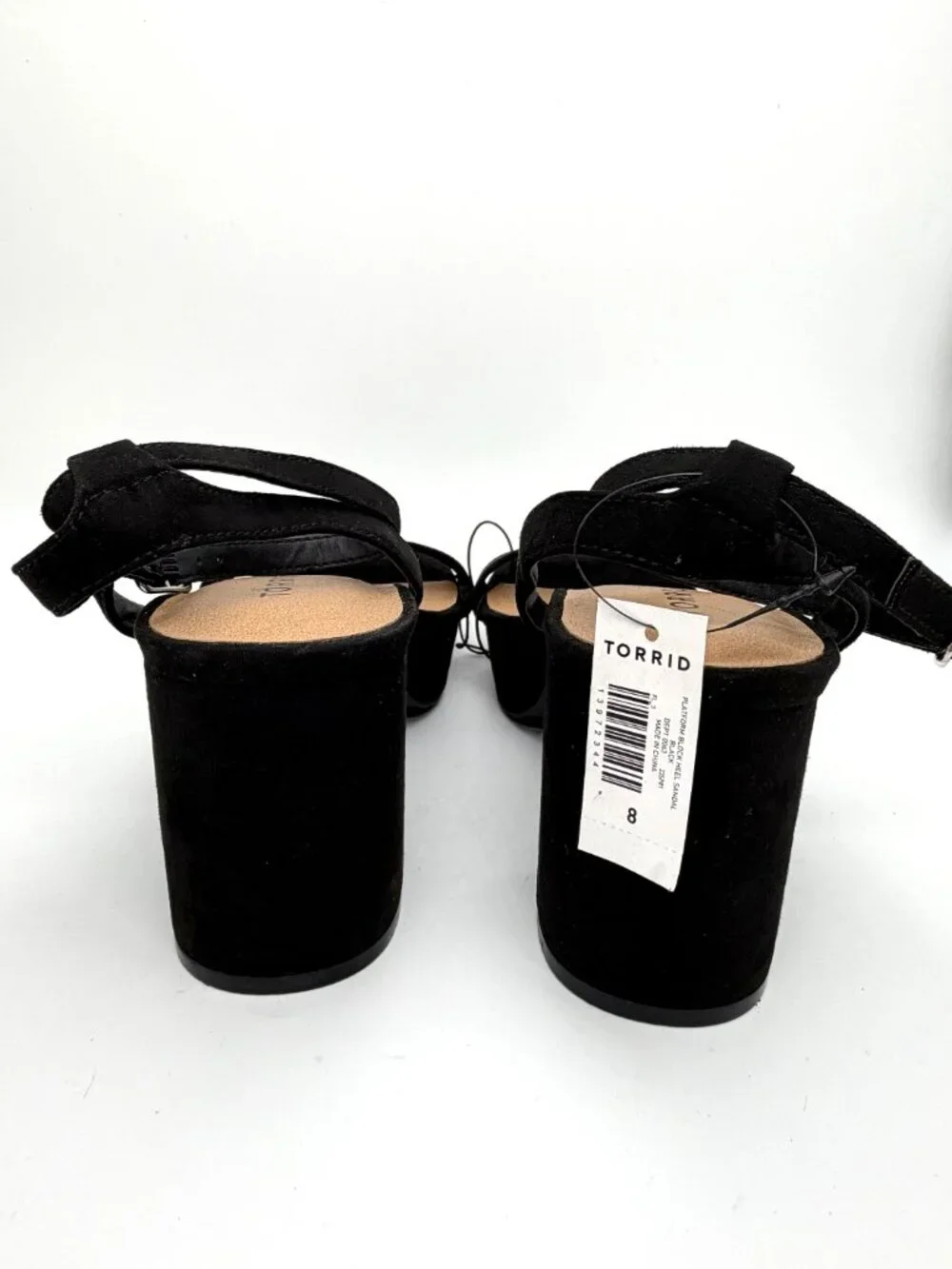 New Torrid Black Platform Block Heel Sandals - Size 8WW